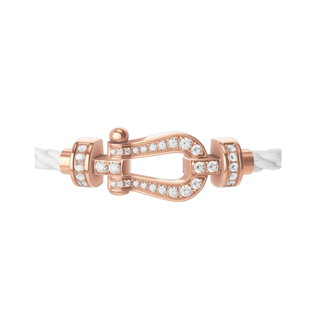 FRED Force 10 White Cord with 18k Rose Diamond MD Buckle, Exclusively at Hamilton Jewelers