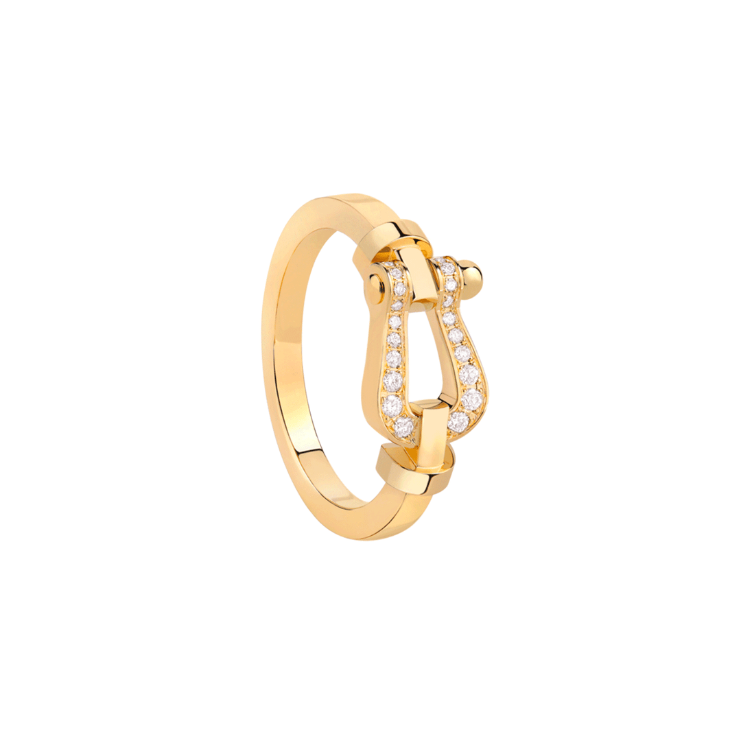 FRED Force 10 18k Yellow Gold and Diamond Med Model Ring