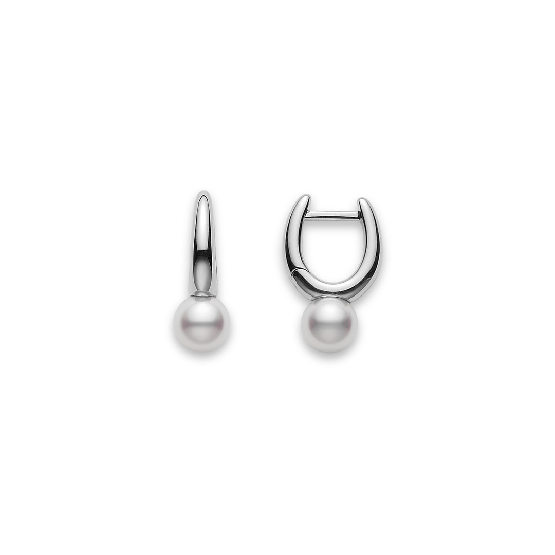 Mikimoto Classic Elegance 18k White Gold Akoya Pearl Earrings