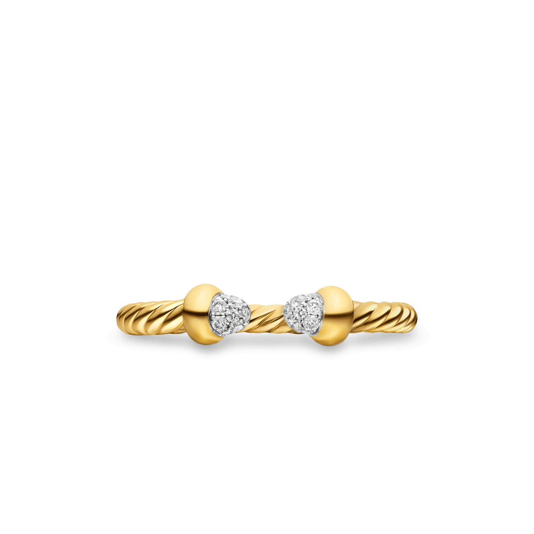 David Yurman 18k Yellow Gold Micro Cablespira® Flex Open Ring