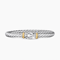 David Yurman Cable Flex® Buckle Bracelet Sterling Silver with 14K Yellow Gold 6mm Medium