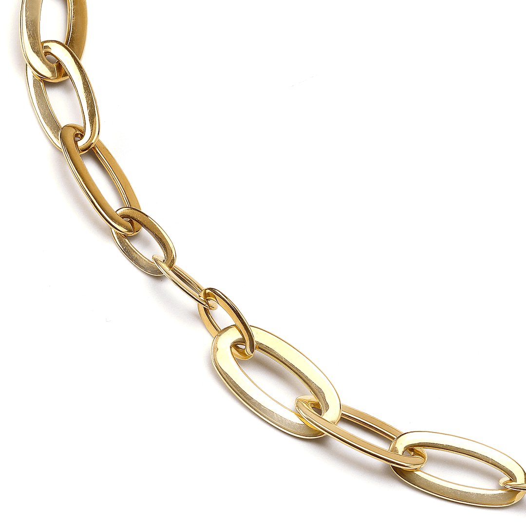 18k Yellow Gold 28 Inch Necklace and Bracelet