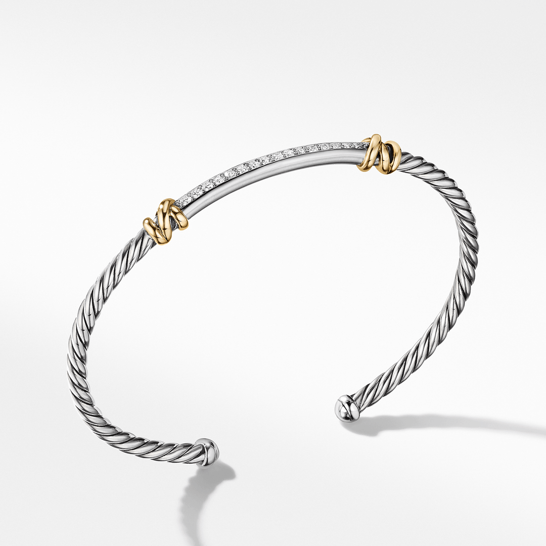 David Yurman Petite Helena Two Station Wrap Bracelet with 18k Yellow Gold with Diamonds