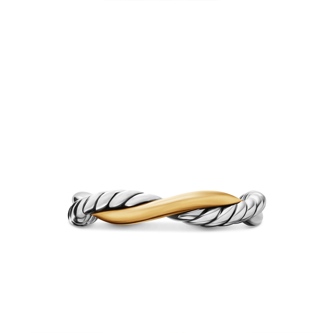 David Yurman Petite Infinity Band Ring Sterling Silver with 14k Yellow Gold, 4mm