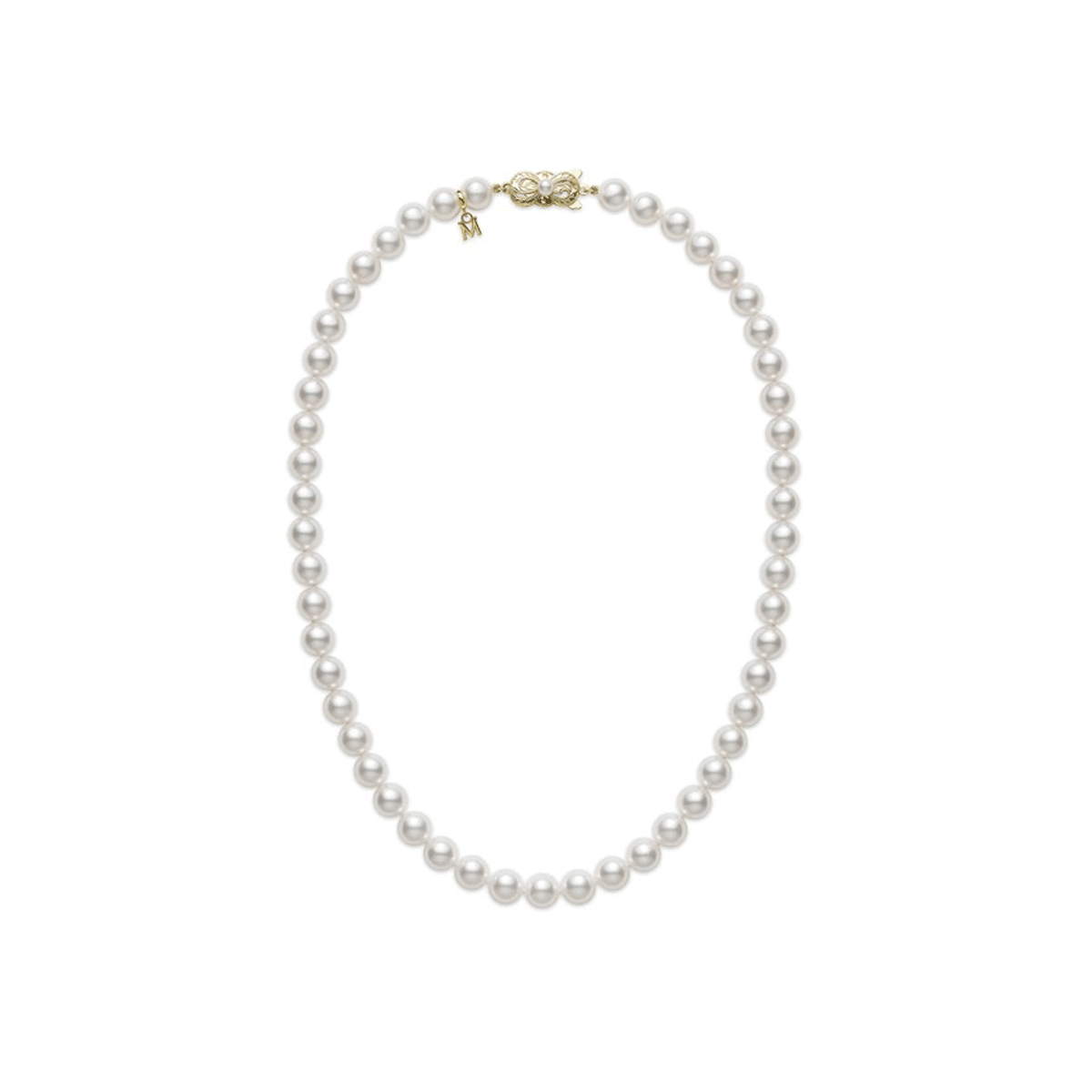 Mikimoto 18k Yellow Gold Akoya 8mm Pearl  Strand Necklace