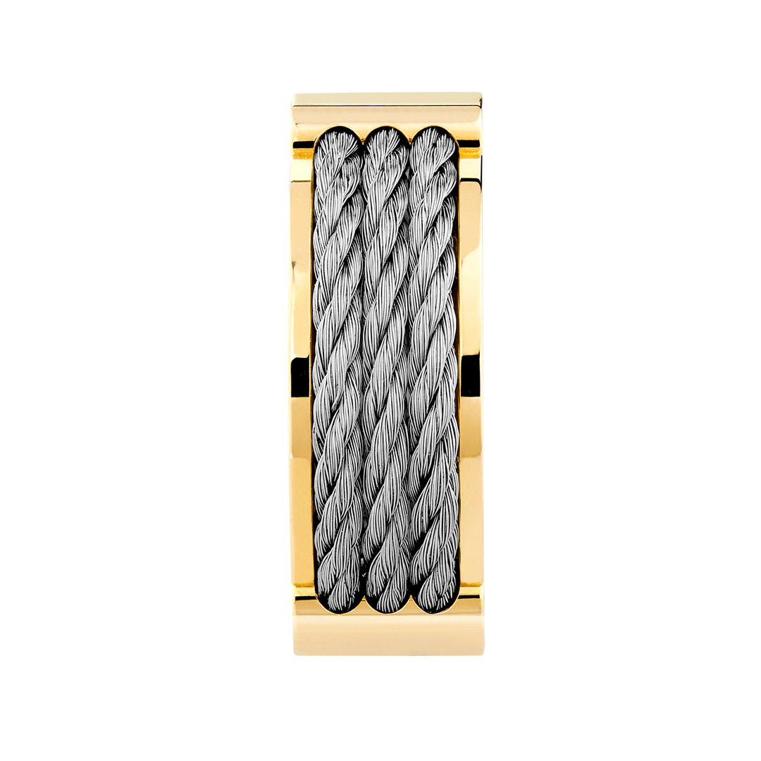 FRED Force 10 Winch 3 Row Steel and 18k Gold Ring, Exclusively at Hamilton Jewelers