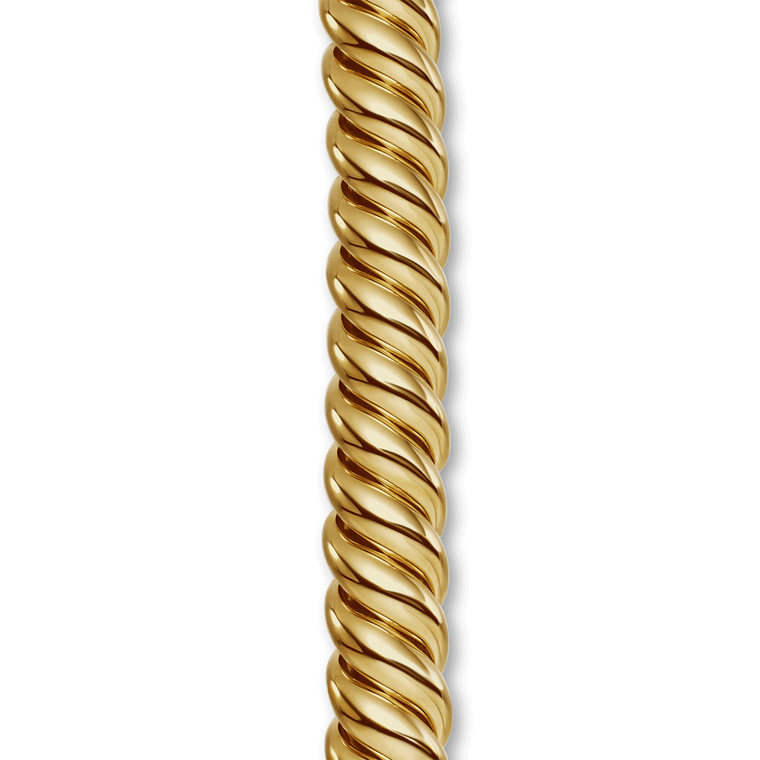 David Yurman Sculpted Cable Bracelet in 18k Yellow Gold,14mm Medium