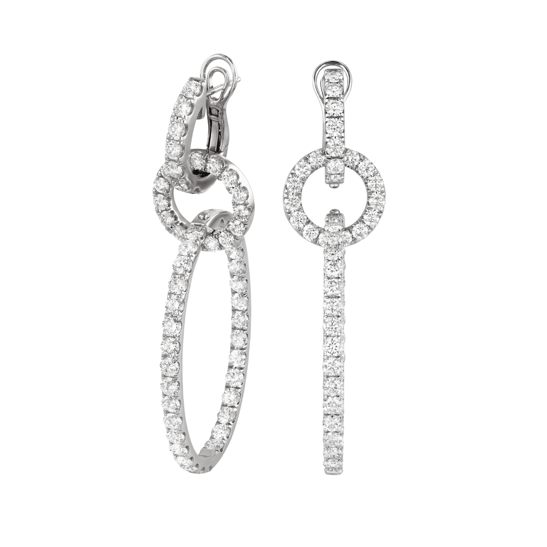 Betsey 18k White Gold and Diamond 8.56 Total Weight Drop Earrings