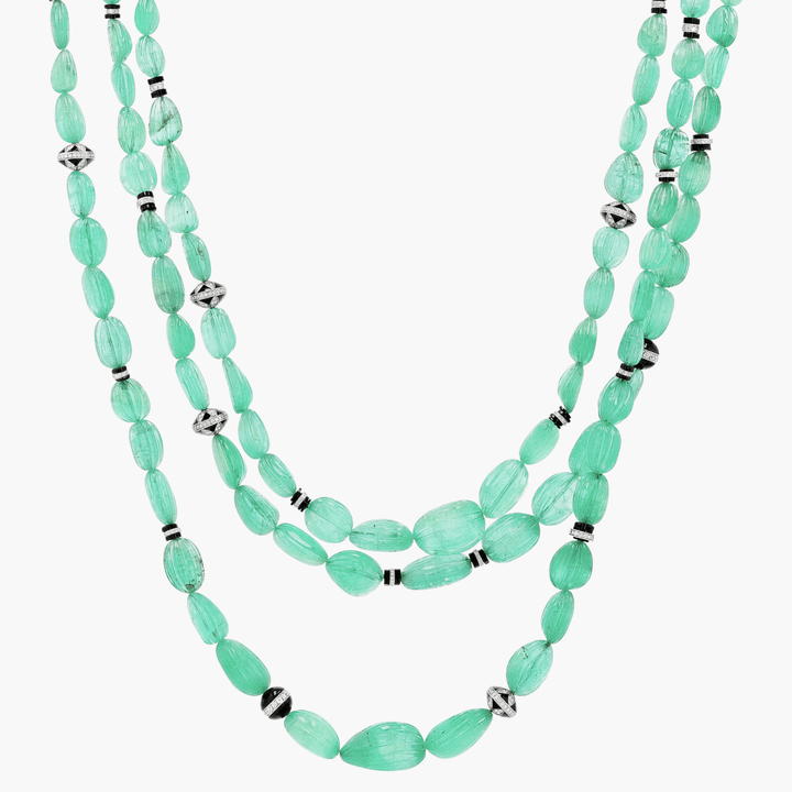 Hamilton Private Reserve Collection Carved Emerald 887 Total Weight Diamond Strand