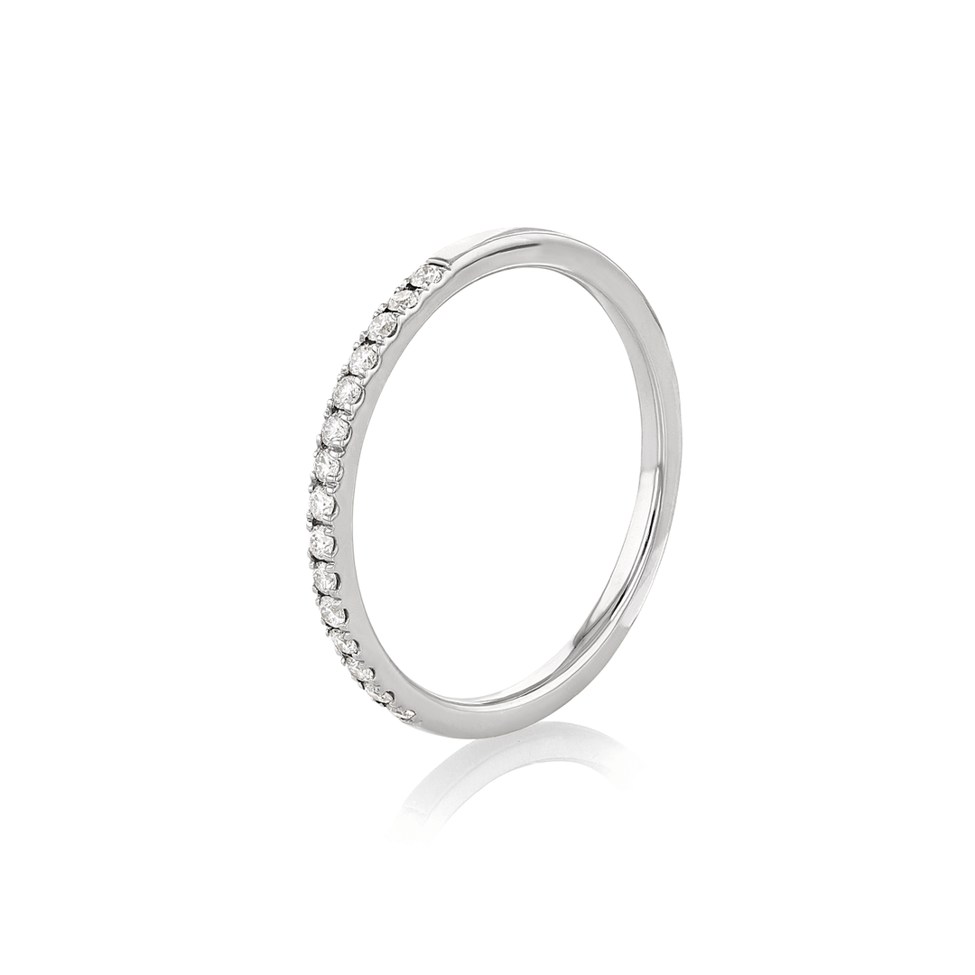 Hamilton Lisette Collection 18k White Gold and 0.15 Total Weight Diamond Half Way Band