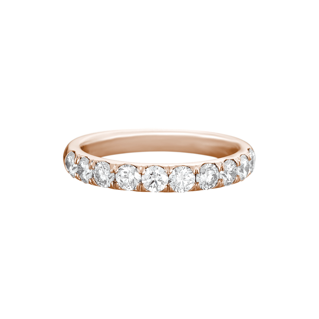 Lisette 18k Rose Gold .50 Total Weight Half Way Around Diamond Band