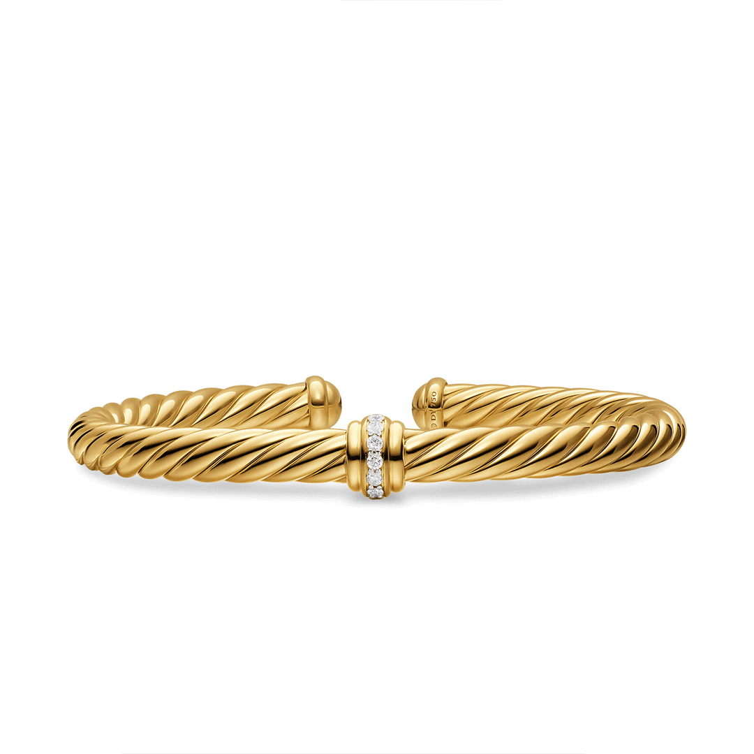 David Yurman Cablespira® Flex Center Station Bracelet 18k Gold Medium