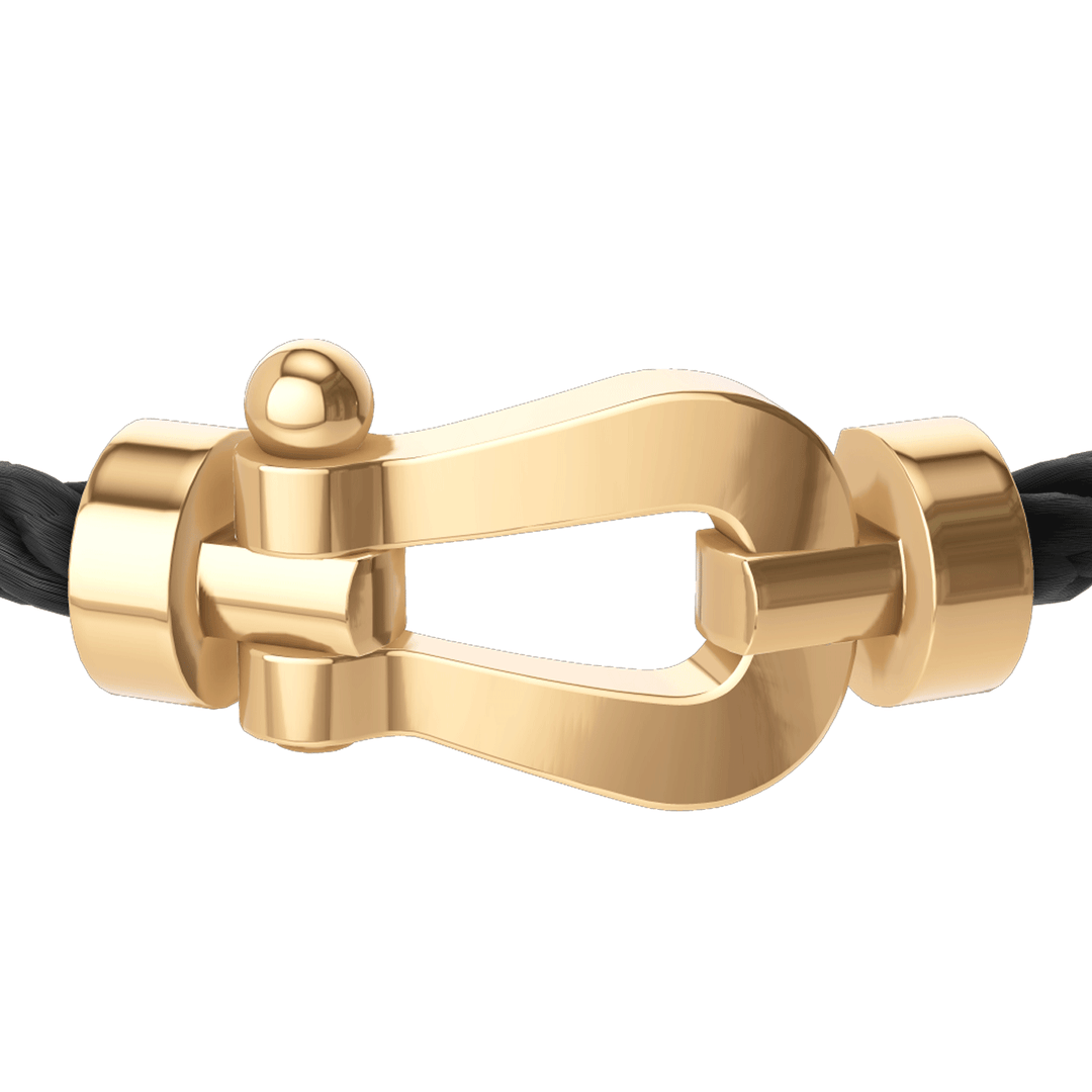 FRED Force 10 Black Cable with 18k Yellow Gold Extra LG Buckle, Exclusively at Hamilton Jewelers