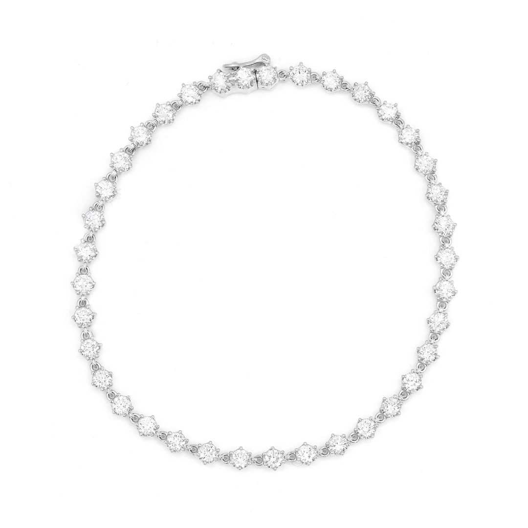 Joyful 18k White Gold and 2.72 Total Weight Diamond Bracelet