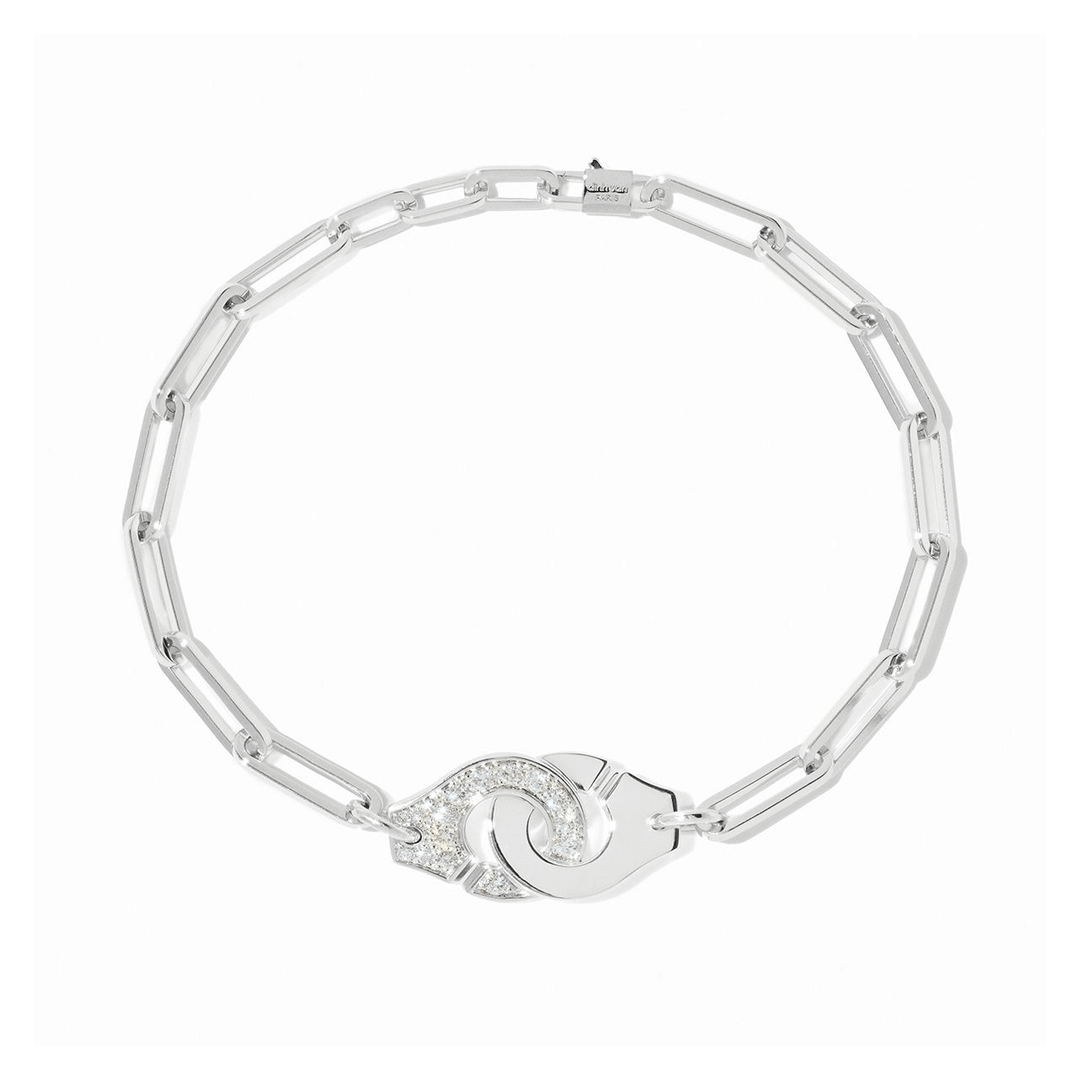 Dinh Van Menottes 18k White Gold and Diamond Bracelet