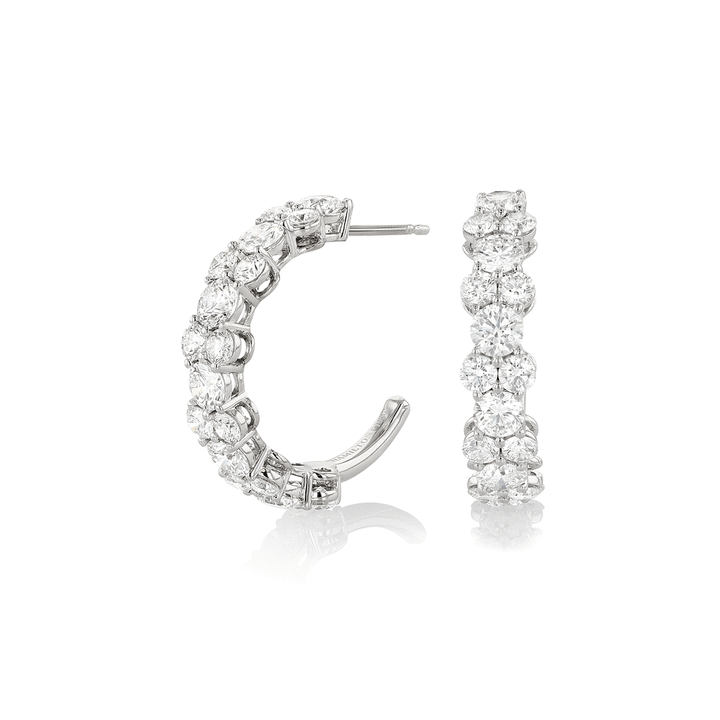 Radiance 18k Gold and 5.30 Total Weight Diamond Hoops