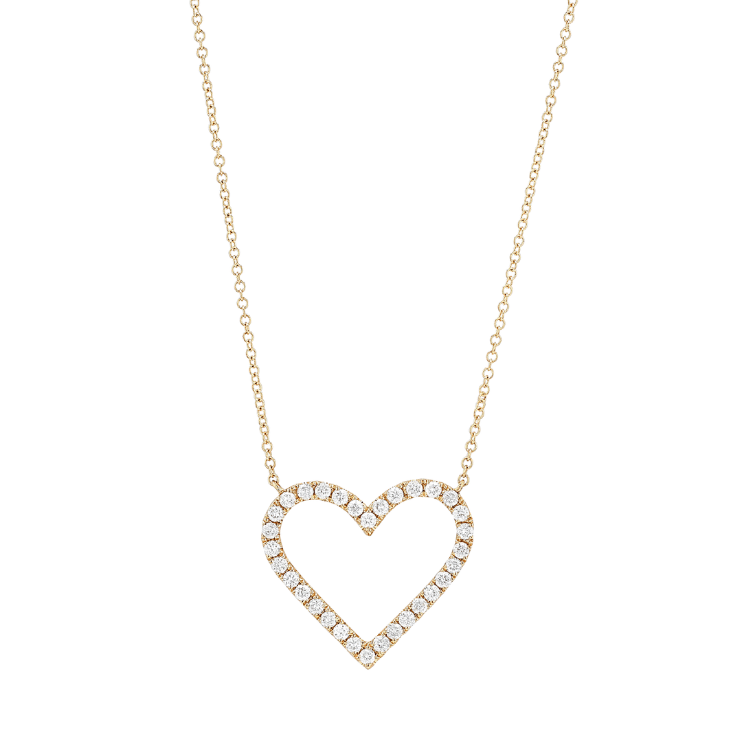 Must Have 14k Gold and Diamond .51 Total Weight Heart Necklace