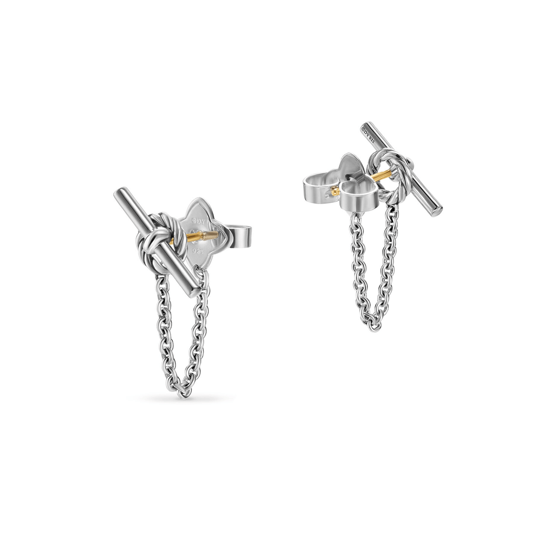 David Yurman DY Mercer® Petite Toggle Chain Stud Earrings Sterling Silver, 38.2mm
