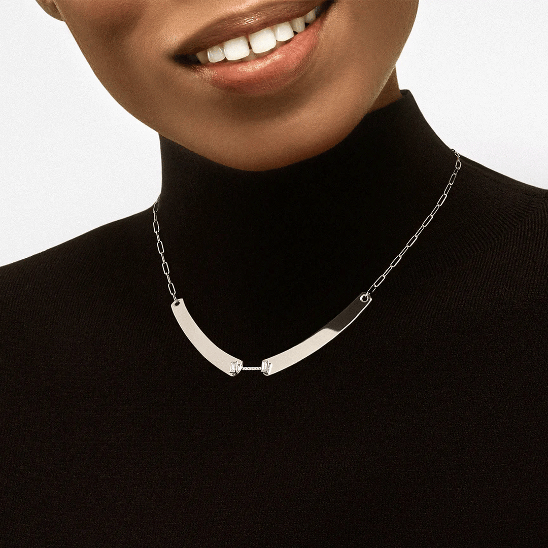 Nouvel Heritage 18k White Gold Dinner Date Mood Necklace