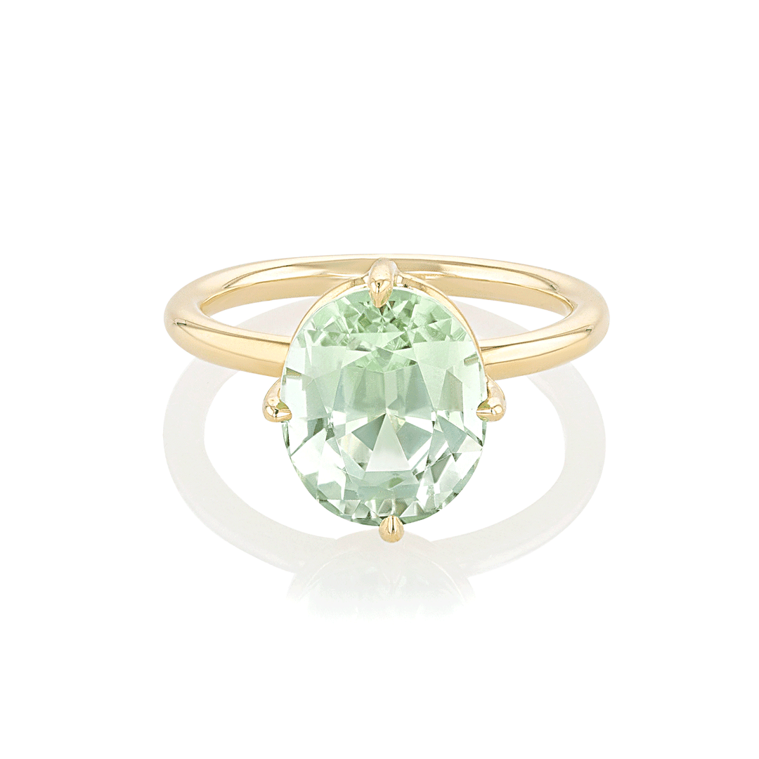Hamilton Caroline Collection 18k Yellow Gold and Mint Tourmaline Ring