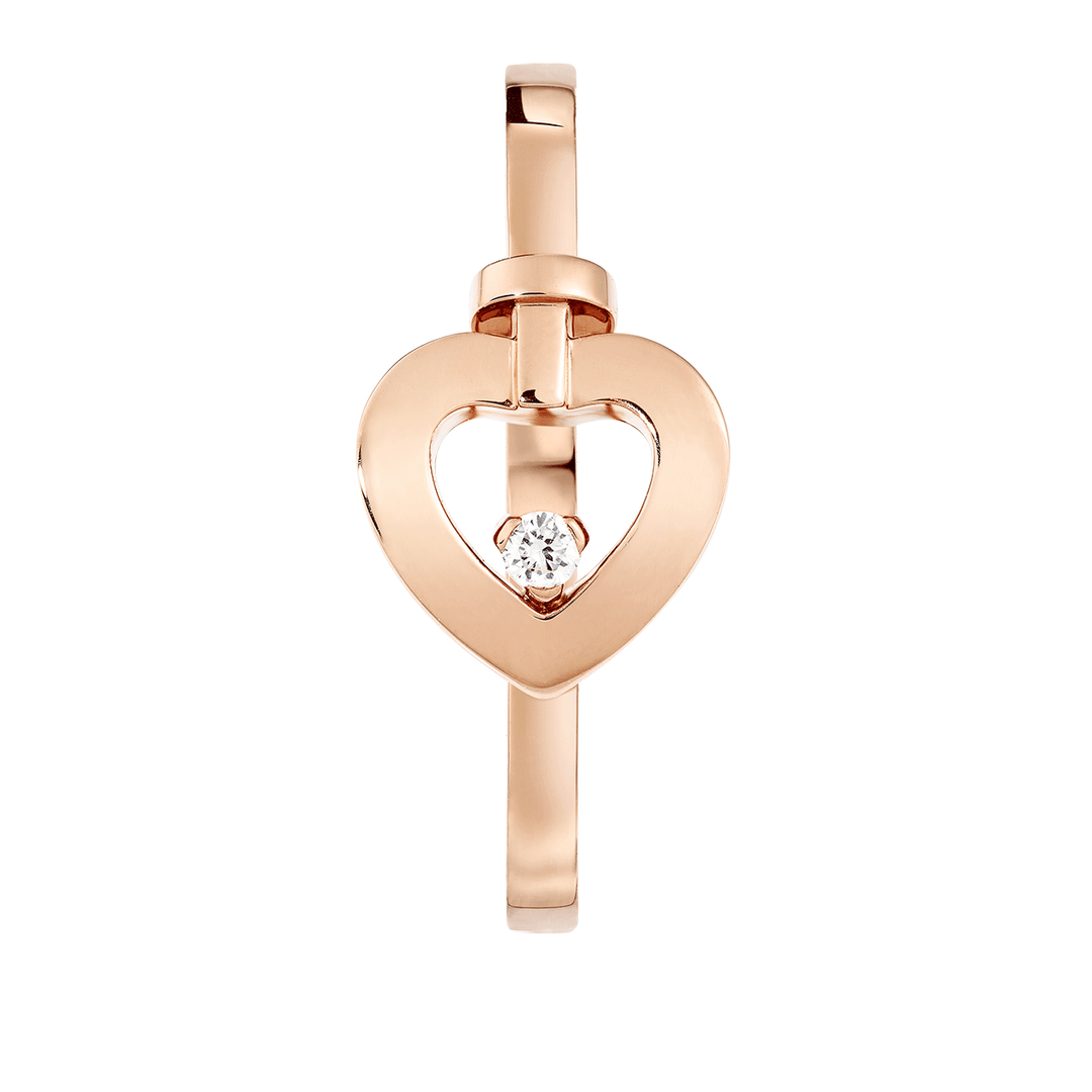 Fred Pretty Woman 18k Rose Gold and Pave Diamond Mini Heart Ring,54 Exclusively at Hamilton Jewelers