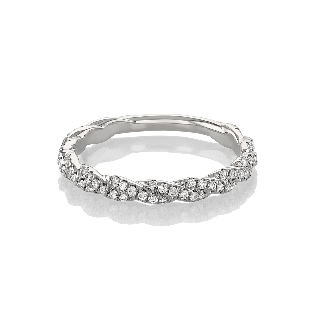 Platinum and .27 Total Weight Diamond Full Twist Band