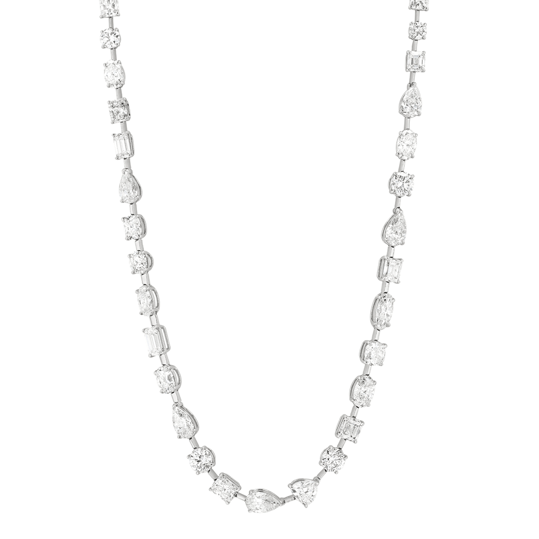 Hamilton Private Reserve Collection Platinum and Multi Shape Necklace