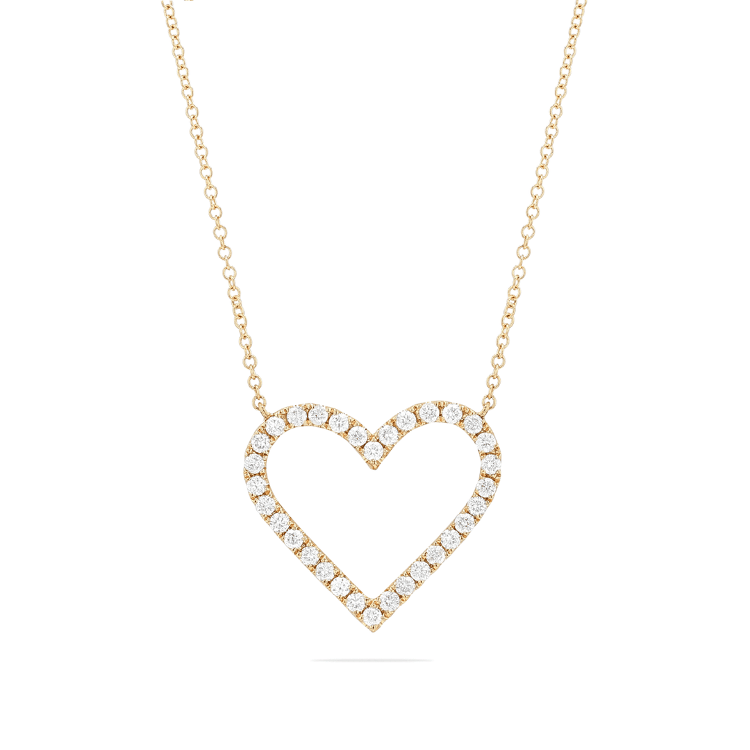 14k Gold and Diamond .51 Total Weight Heart Necklace