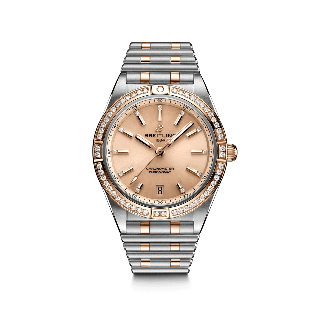 Breitling Ladies Stainless Steel & 18k Rose Gold Chronomat Automatic 36 #U10380591K1U1