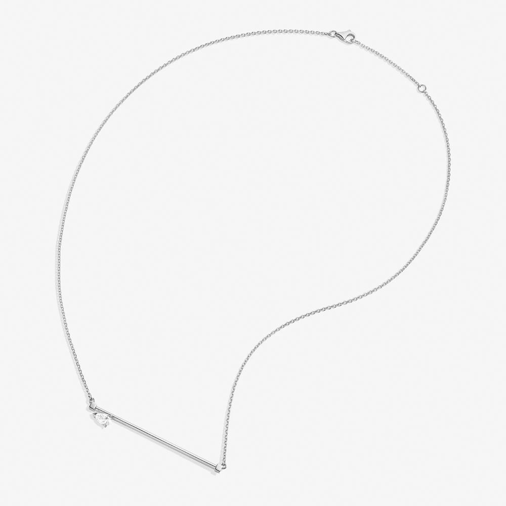 Repossi Serti 18k White Gold Diamond Chain Necklace