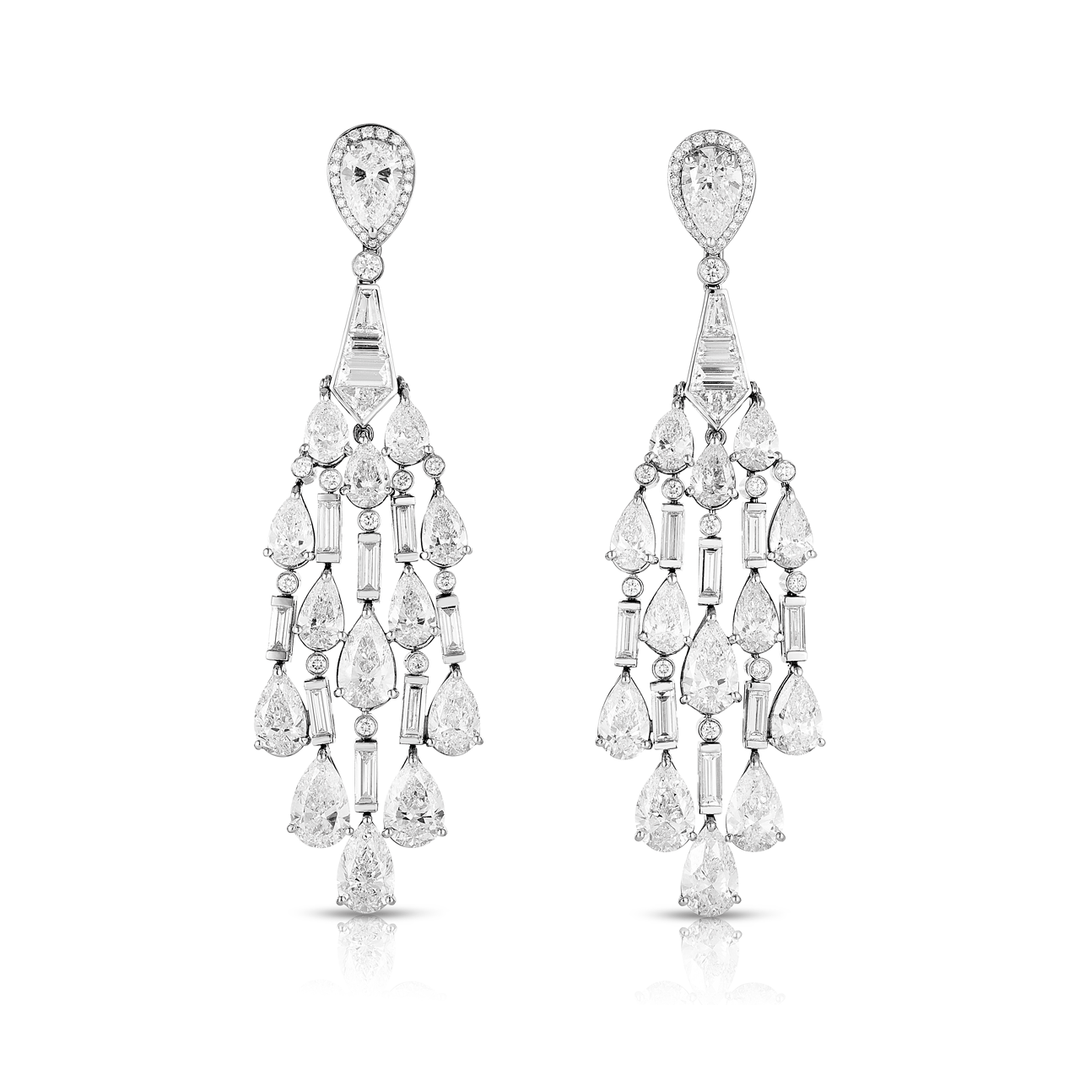 Private Reserve Platinum Baguette Diamond 15.93 Total Weight Earrings