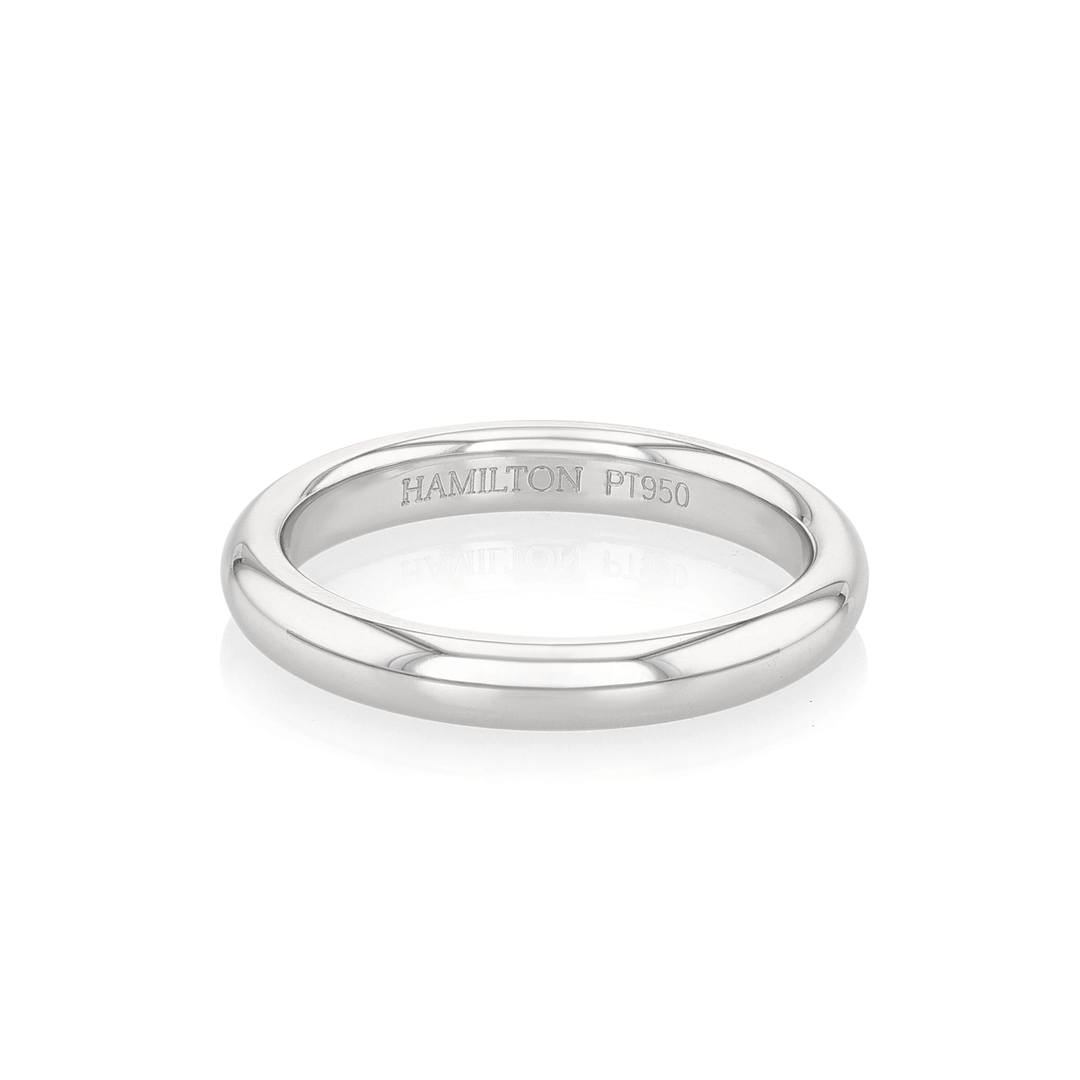 Hamilton Collection Platinum 3mm Comfort Fit Wedding Band