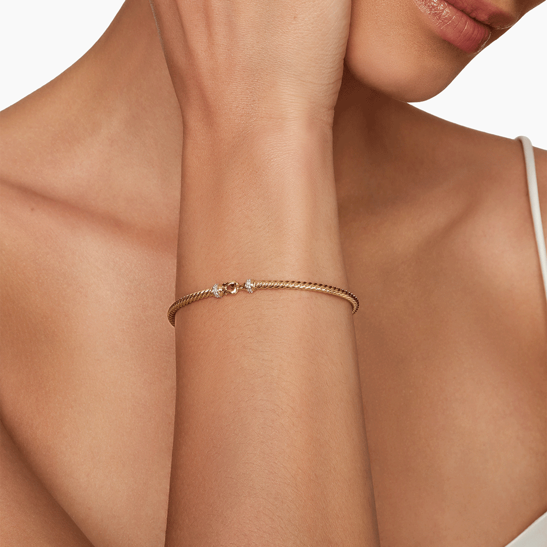 David Yurman Cable Collectibles Buckle Bracelet in 18k Yellow Gold