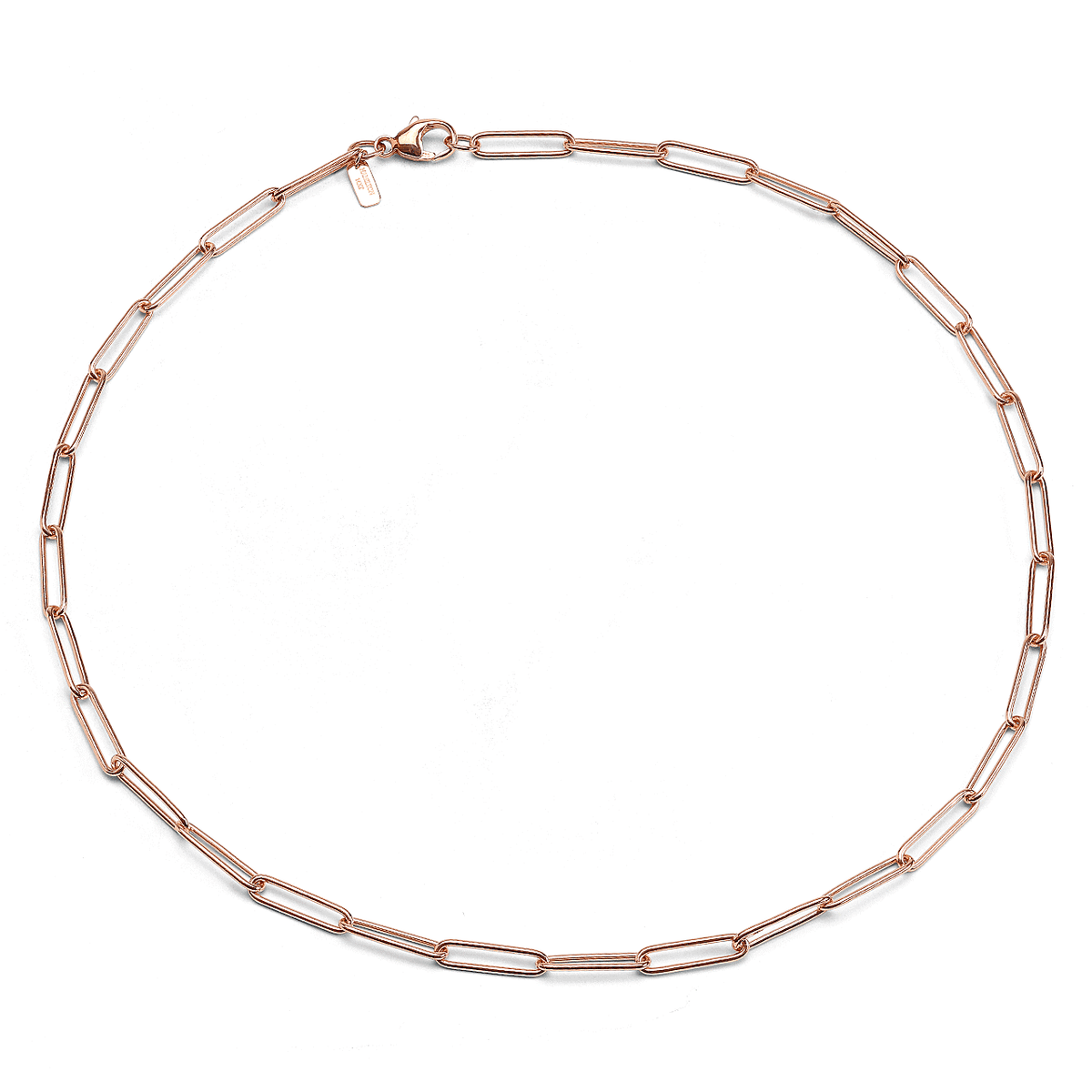 Hamilton Collection 14k Rose Recyled Gold Medium 3.8mm Long Link Chain 16 Inch Necklace