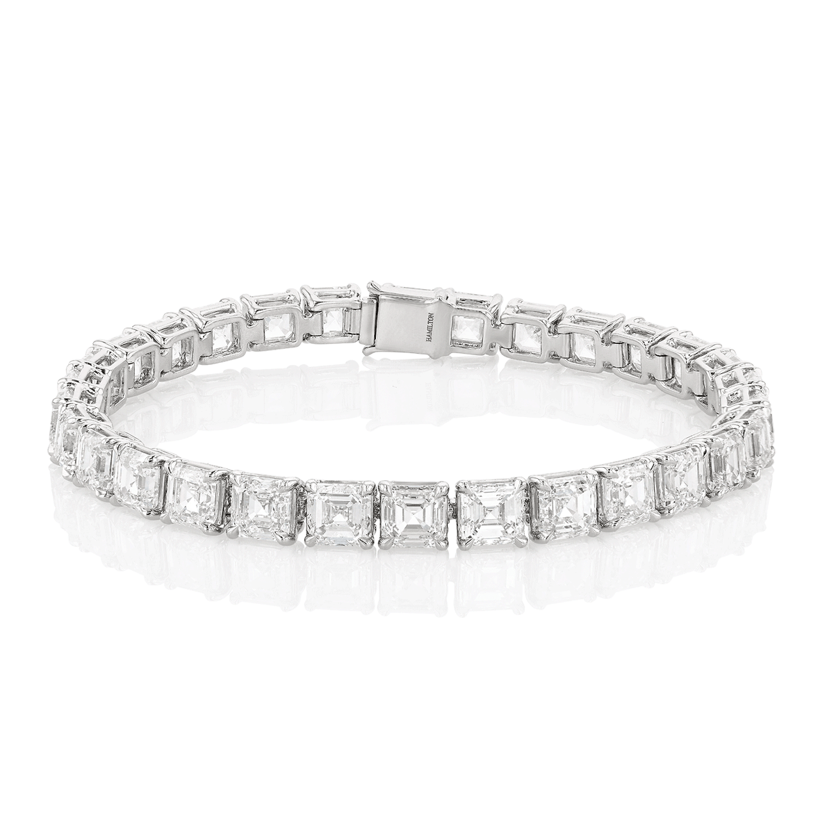 Hamilton Private Reserve Collection Platinum and 30.34 Total Weight Asscher Cut Diamond Bracelet