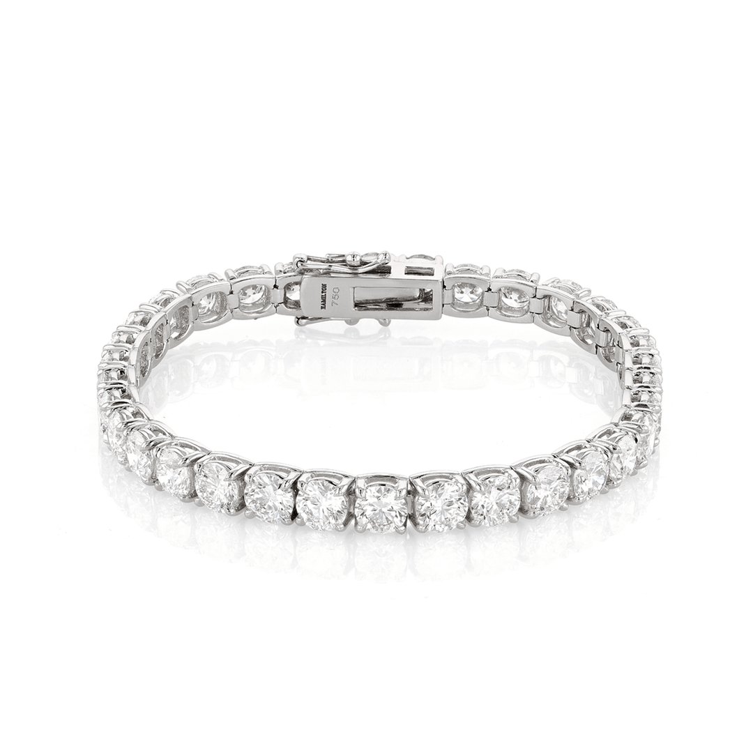 Hamilton Line Collection 18k White Gold and 16.97 Total Weight Diamond Line Bracelet
