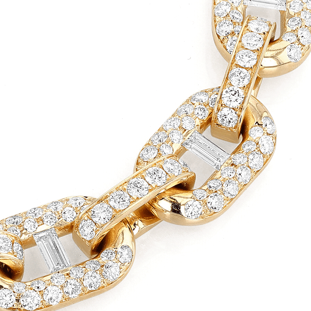 18k Rose Gold and 0.95 Total Weight Diamond Pave Link Bracelet