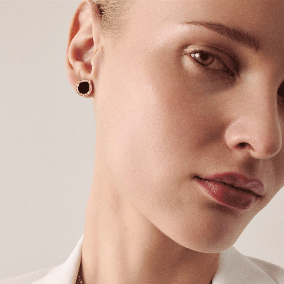 Repossi Antifer 18k Rose Gold and Black Onyx Earrings