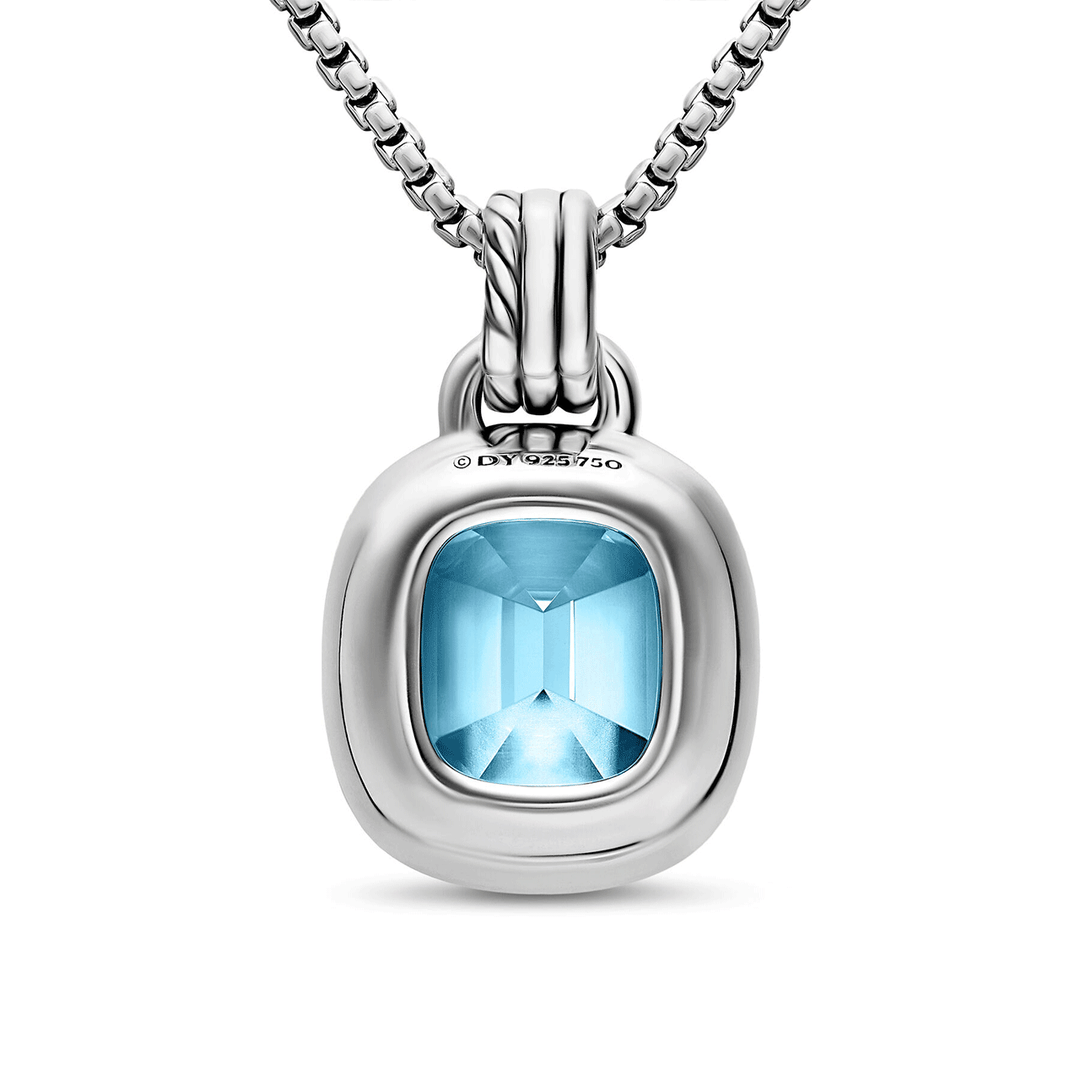 David Yurman DY Mercer® Color Amulet Sterling Silver with 18K Yellow Gold, Sky Blue Topaz and Diamonds, 13mm