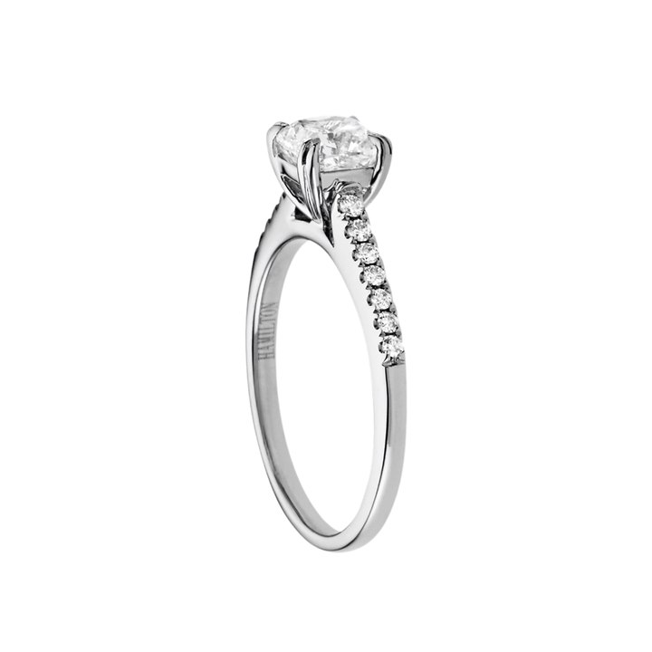 Hamilton Cherish Micro Prong 18k Gold and .75CT Cushion Diamond Ring