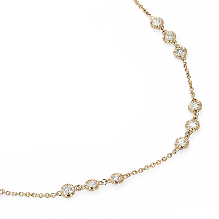 14k Yellow Gold Diamonds By The Yard 2.72 Total Weight Necklace