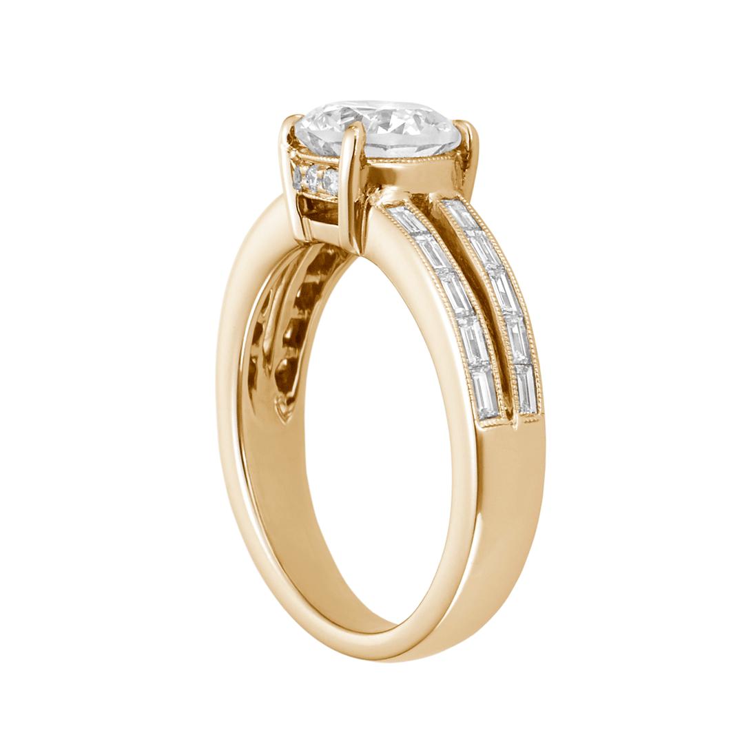 Hamilton 1912 Collection 18k Yellow Gold and 0.46 Total Weight Diamond Engagement Mounting Ring