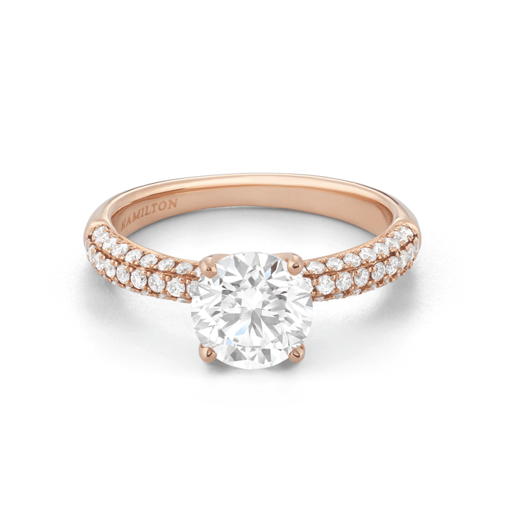 Grace 18k Rose Gold and Diamond Engagement Mounting Ring
