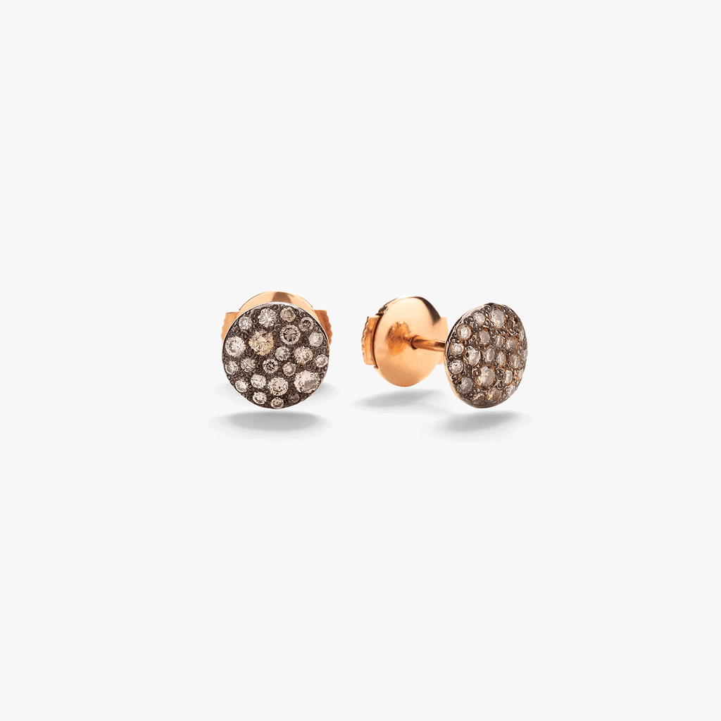 Pomellato Nudo 18k Rose and White Gold Brown Diamond Earrings