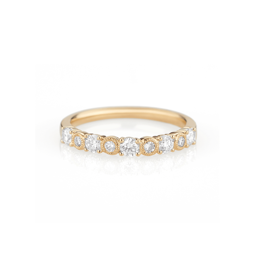 Heritage 18k Yellow Gold and .50 Total Weight Diamond Band