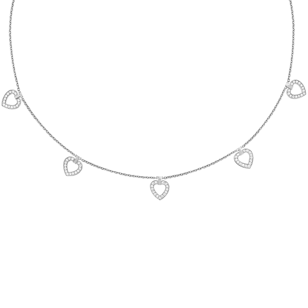 FRED Pretty Woman 18k White Gold and Diamond Mini Heart Necklace, Exclusively at Hamilton Jewelers