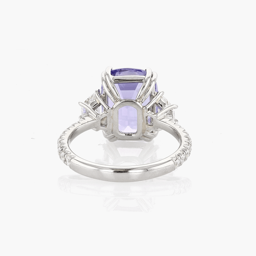 Platinum and Tanzanite 6.35 Total Weight Ring