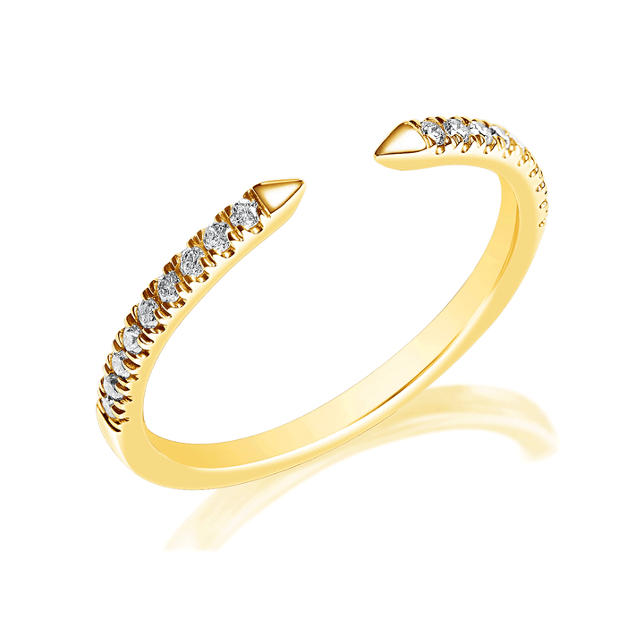 18k Yellow Gold and .14 Total Weight Diamond Open Ring