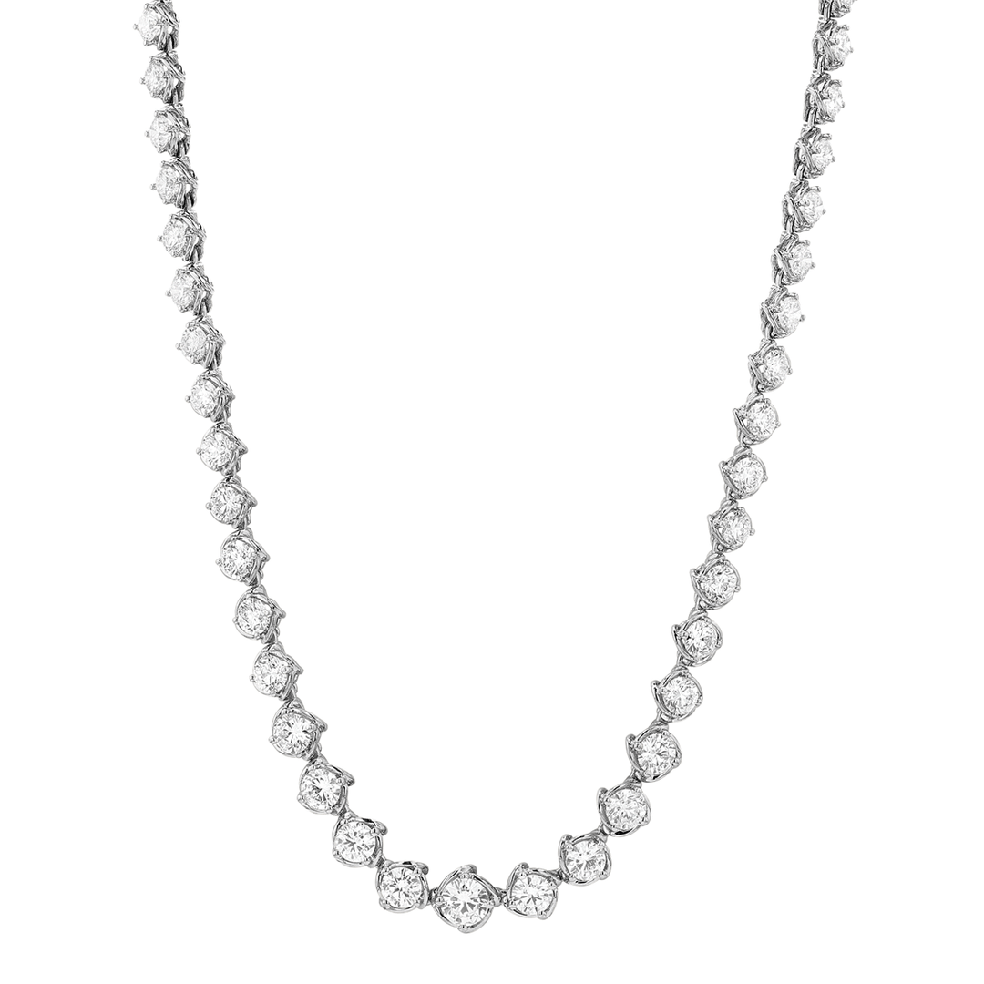Hamilton Duet Collection 18k White Gold Riviera Diamond 9.99 Total Weight 16 Inch Necklace
