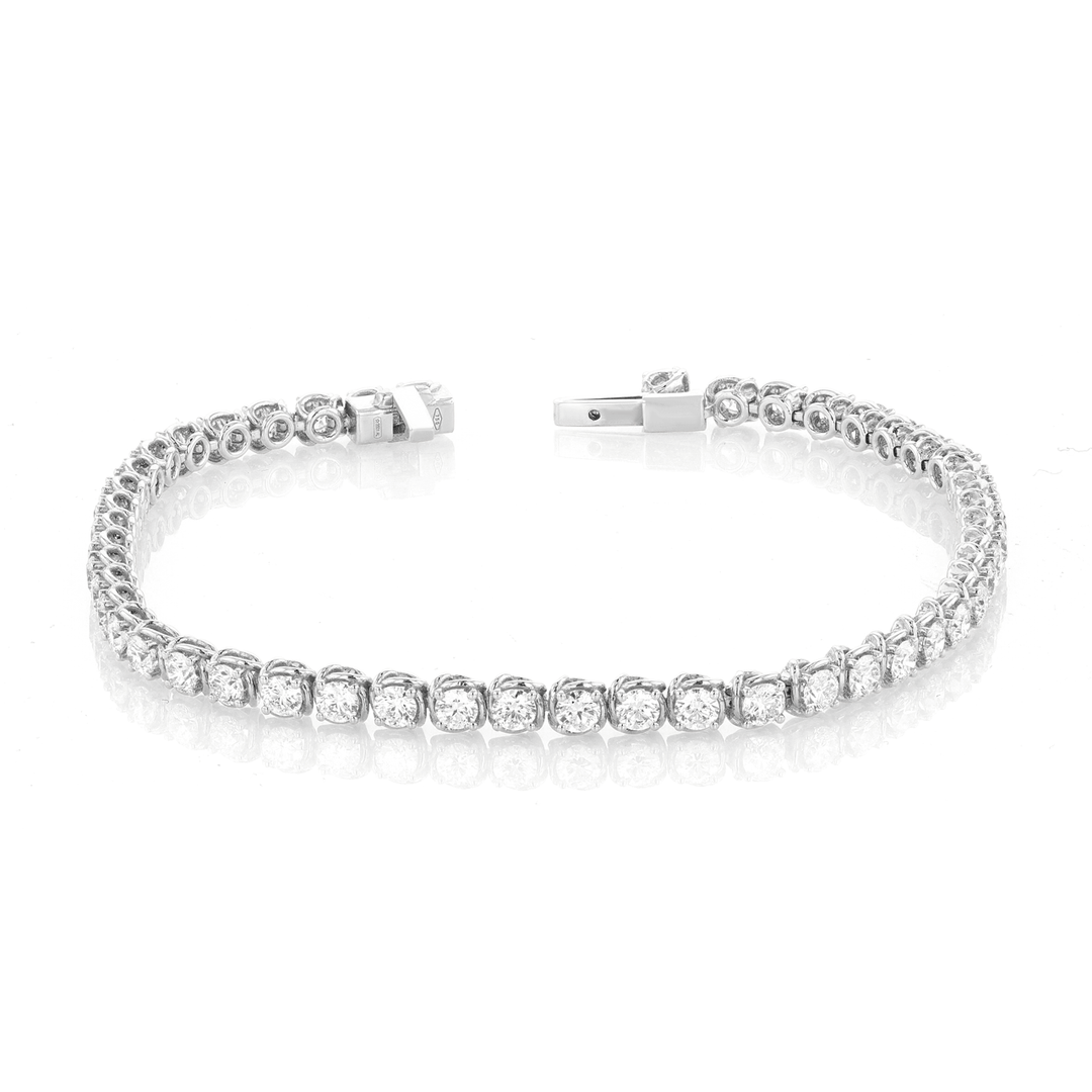 Duet 18k White Gold and 3.74 Total Weight Diamond Line Bracelet